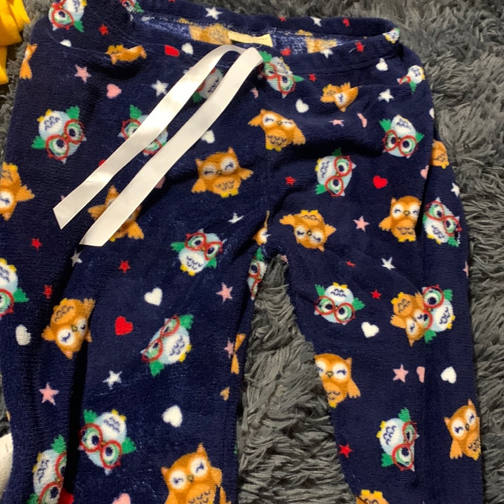 fluffy pajama pants. owls on them. brand : bobbie brooks
